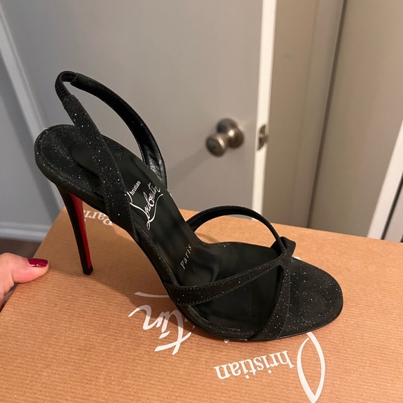 Christian Louboutin Black Glitter Heels - Picture 3 of 9